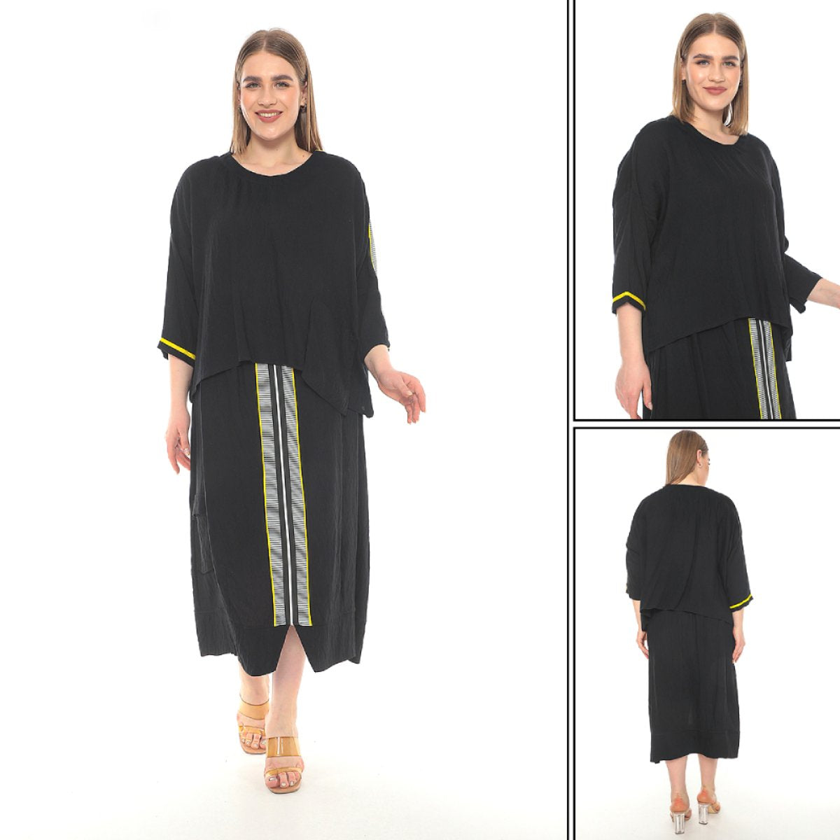 AMELIA Plus Size Casual Midi Skirt